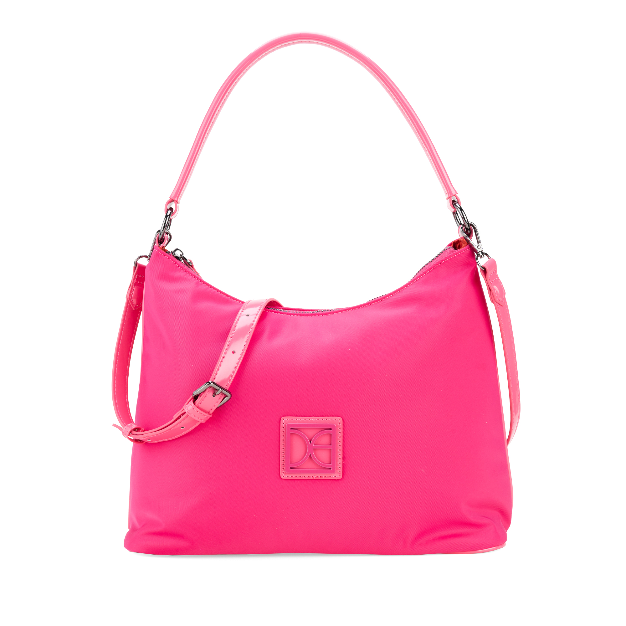 2BLCP25793ROS_1.jpg Bolsa Hobo Grande Textil color Rosa - Imagen 1