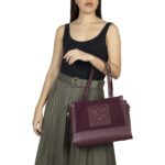 Bolsa Satchel Grande Atemporal color Rojo Tinto - Imagen 5