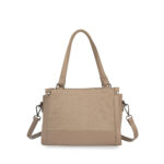 Bolsa Satchel Mediana Atemporal color Nude - Imagen 4