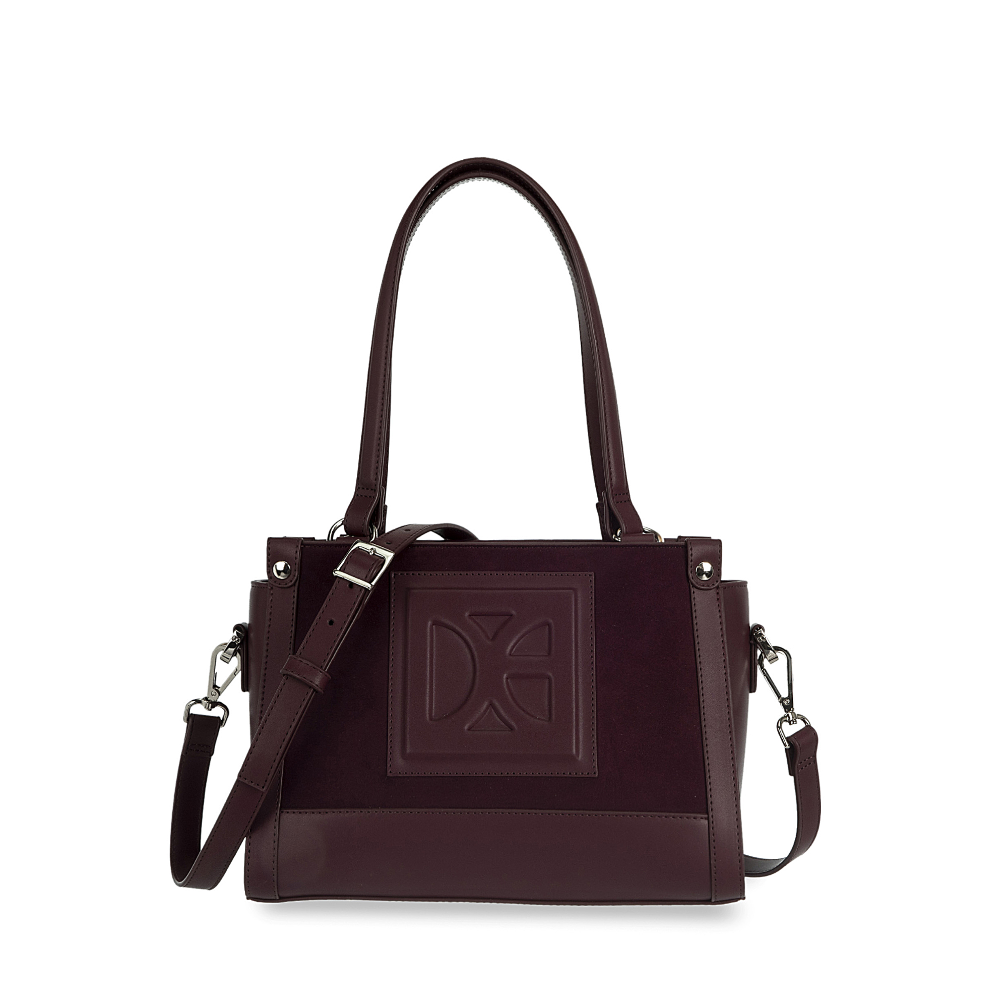 3BLNI24028TIN_1.jpg Bolsa Satchel Mediana Atemporal color Rojo Tinto - Imagen 1