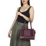 Bolsa Satchel Mediana Atemporal color Rojo Tinto - Imagen 5