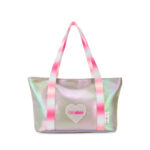 Bolsa Tote Mediana Acabado Iridiscente para Niña color Lila