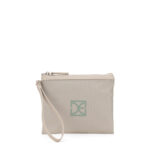 Cosmetiquera Cierre Sencillo Mediana con Maneral color Gris