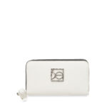 Cartera Grande Cierre Doble con Maneral color Blanco